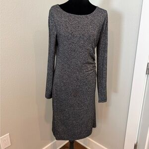 LOFT Elegant Long Sleeve Gray Dress